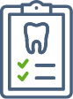 Tooth on paper on clipboard icon