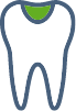 Tooth with a cavity icon