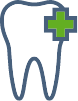 Tooth with a plus sign icon