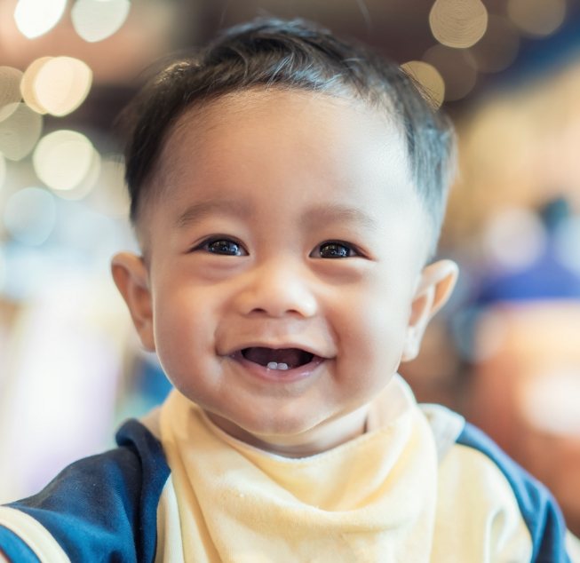 Smiling toddler boy